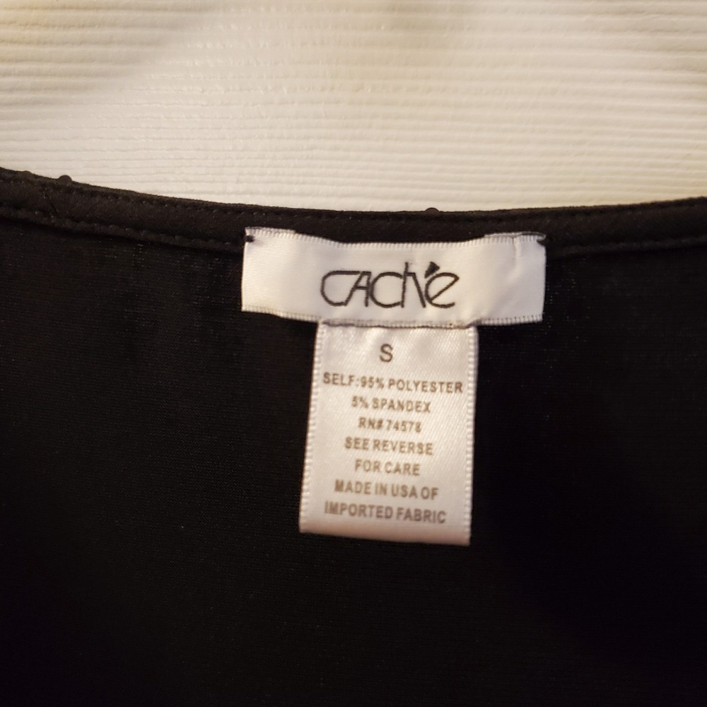 Vintage Cache‎ sz S black sparkle cowl neck top drape evening Party Y2K 90s Glam - Picture 5 of 12